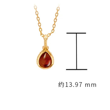 Gemstone Retro Drop Artificial Amber Necklace