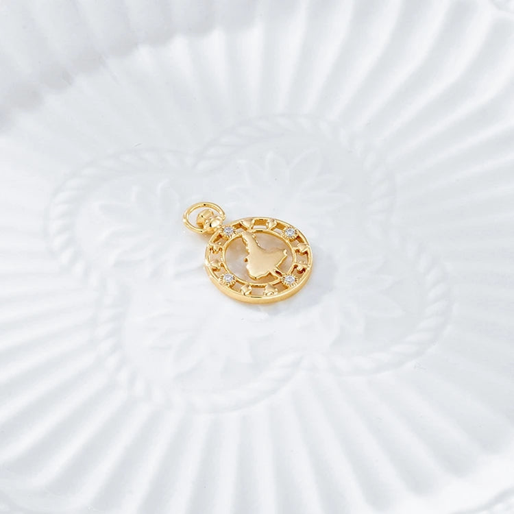 Emotional Factory 925 Sterling Silver 14K Gold Plated Hollow Map Compass Pendant