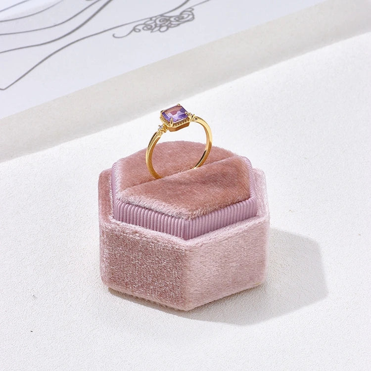 Emotional Pour Couples Bague Argent 925 Factory 925 Sterling Silver 14K Gold Plated Gemstone Amethyst Zircon Thin Ring