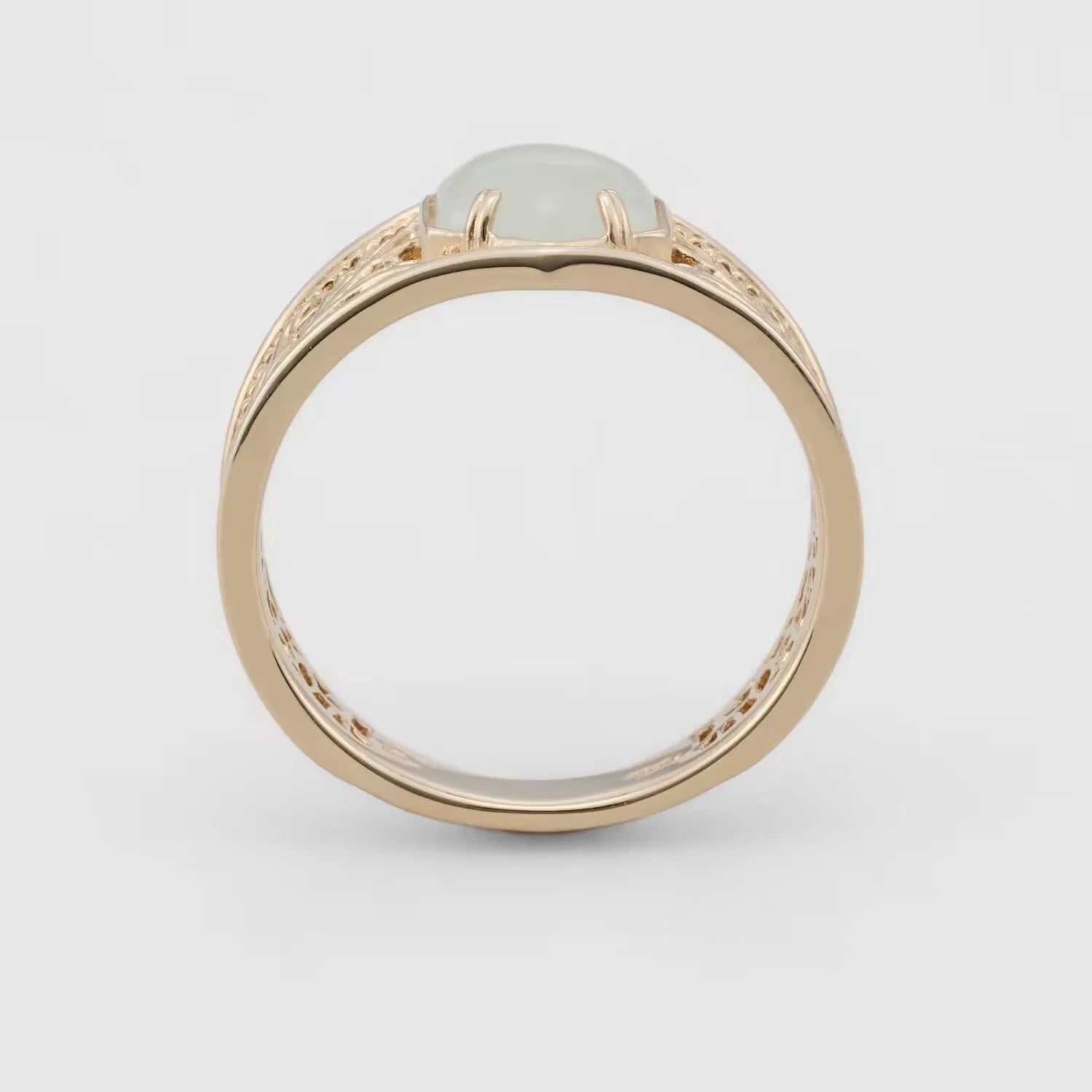 Piedras Pata  Artesanal Joyeria Por Mayor Retro Hollow Carved RingS925Silver Plating14KKim Hetian Jade Ring