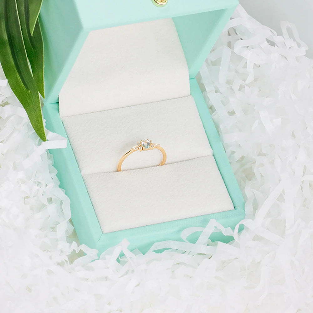 Fashion Water Drops Sky Blue Topaz Ring