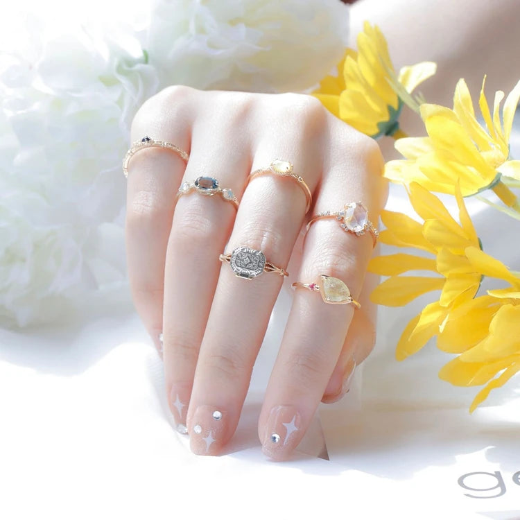 925 Sterling Silver Anillos De Boda Bijoux 14K Gold Ancient Medieval Style Two Color Plated Open Treasure Box Ring