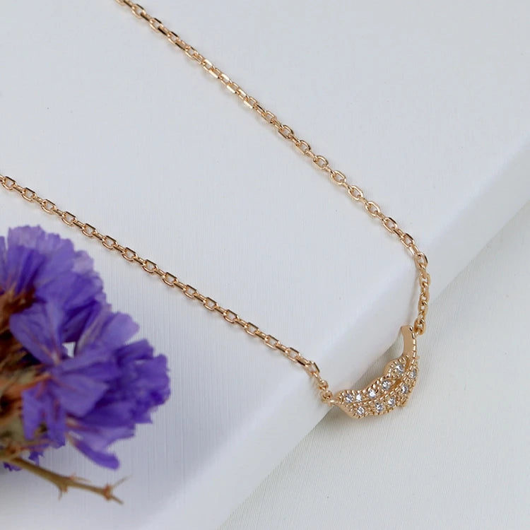 Emotional Factory 925 Sterling Silver Minority Leaf Pendant 14K Gold Plated Necklace