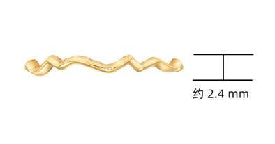 Emotional Factory 925 Sterling Silver 14K Gold Plated Retro Vintage Irregular Curve Vegetable Wave Ring