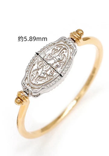 Emotional Factory 925 Sterling Silver 14K Gold Plated Gem Stone Gemstone Anxiety Reversible Cordierite Iolite Dichroite Ring