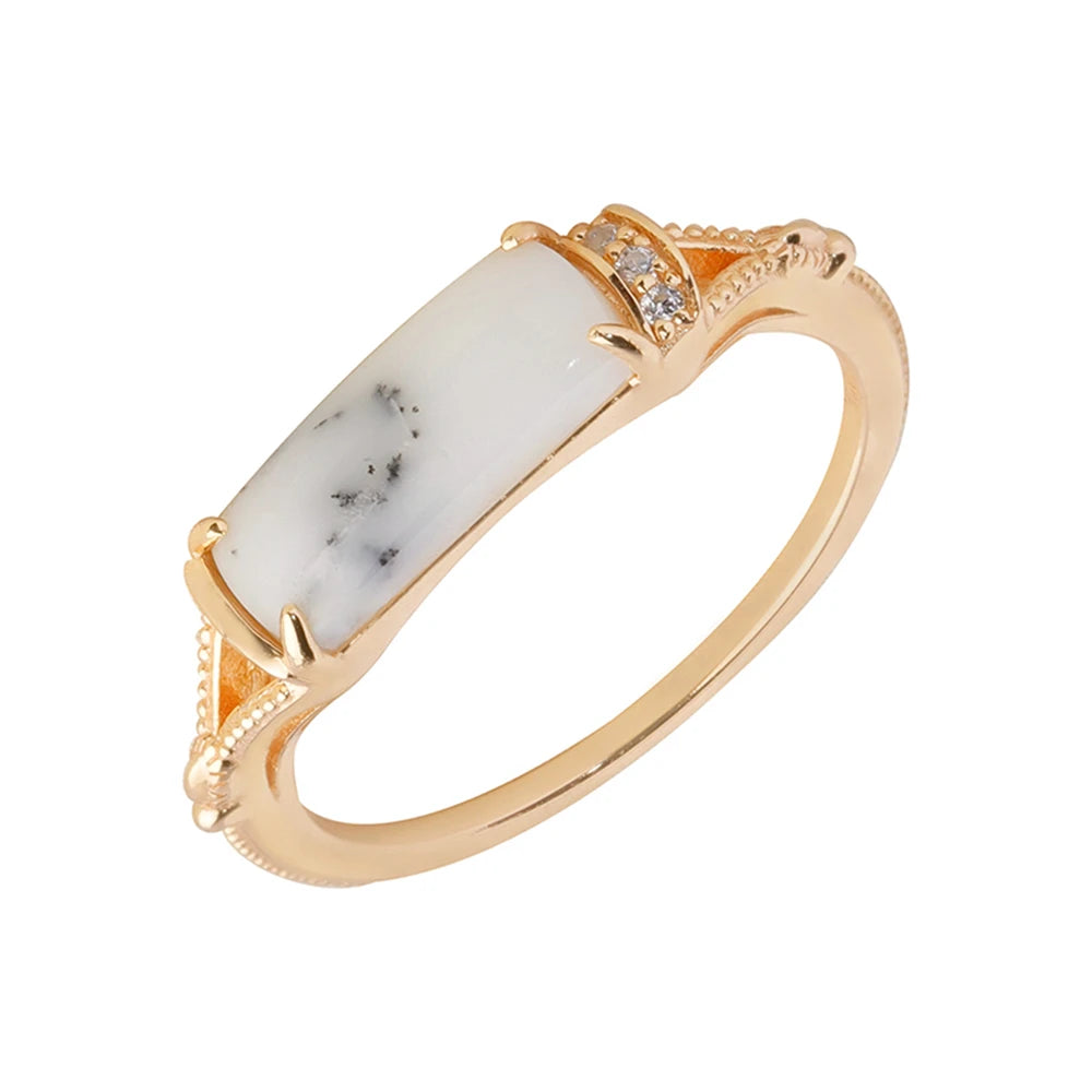 Gem Geometry Rectangular Baguette Opal Ring