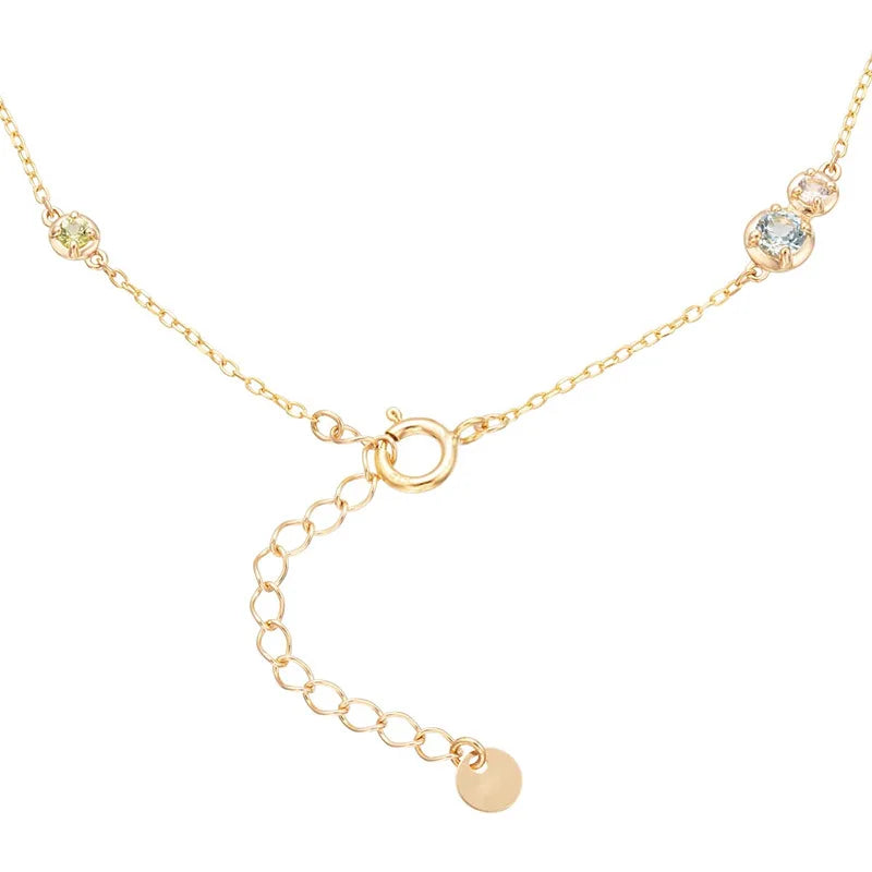 Emotional 925 Sterling Silver 14K Gold Plated Gemstone Pearl Butterfly Small Fresh Four-Leaf Clover Red Corundum Bracelet