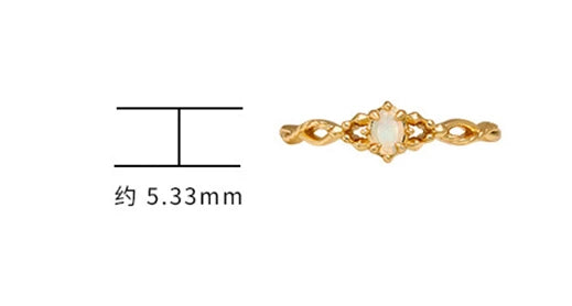 Emotional Anillos Verano Factory 925 Sterling Silver 14K Gold Plated Gem Stone Gemstone Irregular Rhombic Design Opal Ring Set