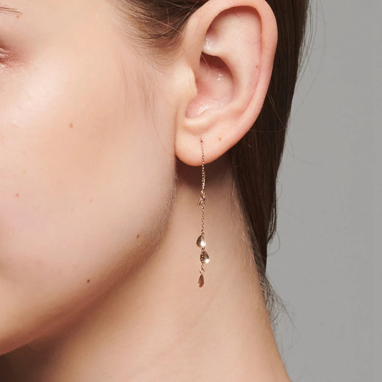 Emotional Factory 925 Sterling Silver 14K Gold Plated Bead Irregular Ear Wires Drop Earrings