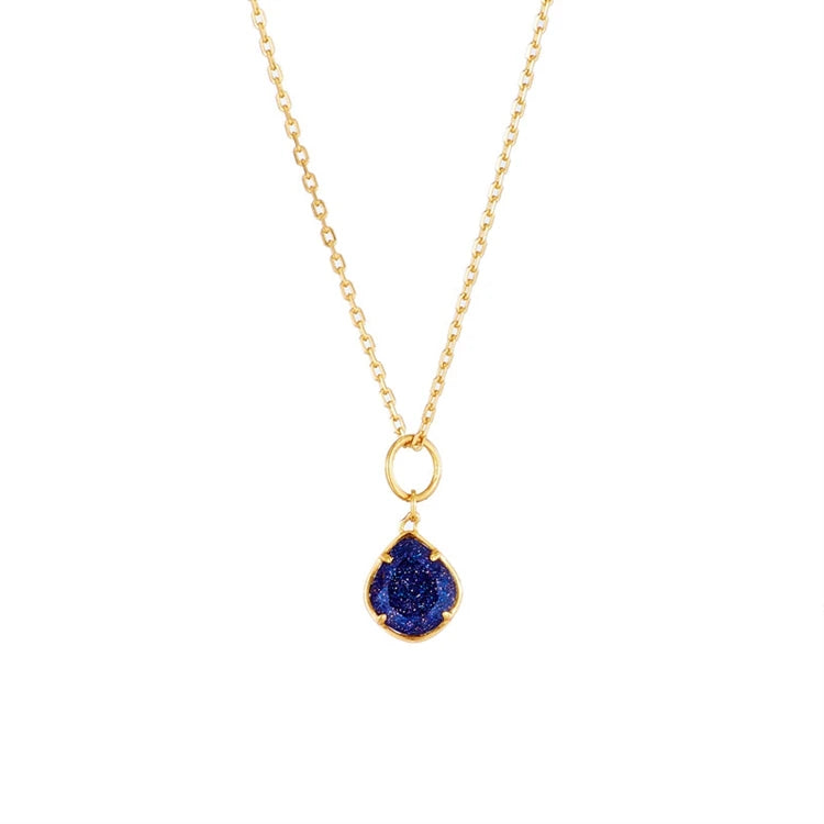 925 Sterling Silver 14K Gold Plated Gemstone Shine North Natural Aventurine Star Necklace