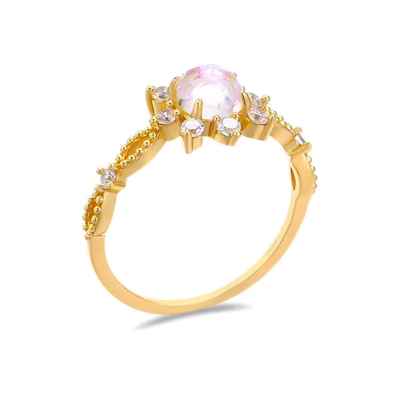 925 Sterling Silver Gemstone Fine Jewelry Rings Initial Gold Engagement Amethyst Peridot Tanzanite Ruby Malachite Ring Joyeria