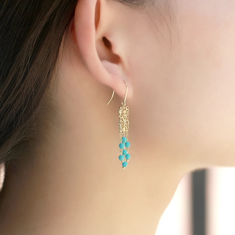 Emotional Factory 925 Sterling Gem Stone Gemstone Series Gold Vermeil Necklace Silver Turquoise Earrings