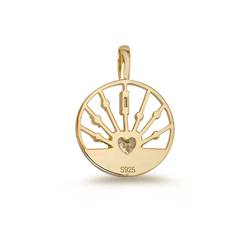 New Fashion Jewelry Wholesale Ins Romantic love Zircon Pendant 925 Silver Gold Plated Necklace for Men and Women