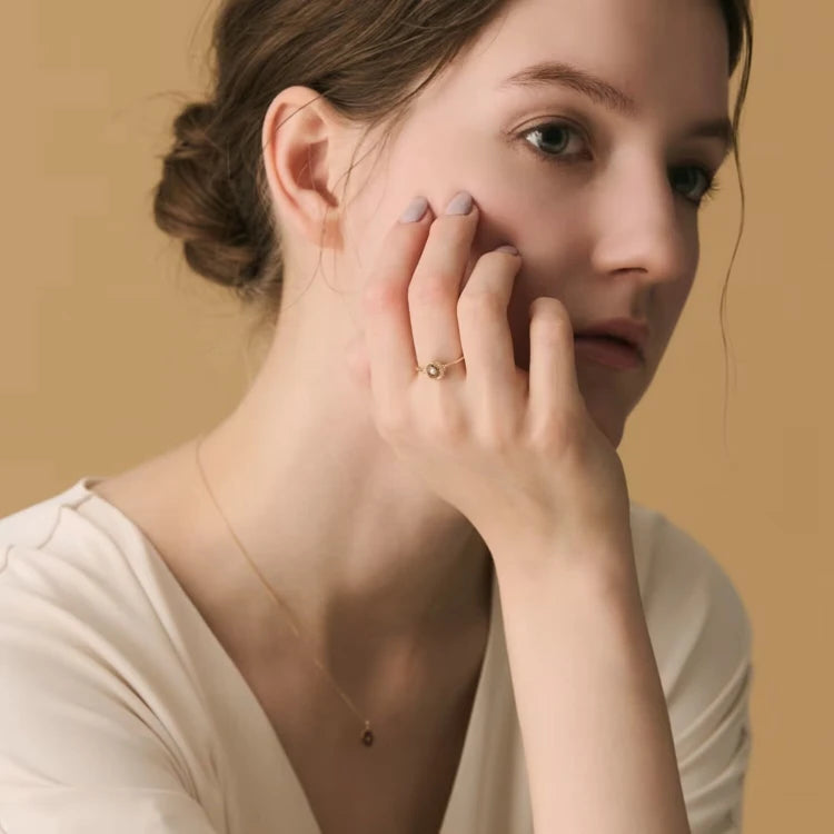 Emotional Factory 925 Sterling Silver 14K Gold Plated Gemstone Pearl Vintage Irregular  Magma Enamel Ring