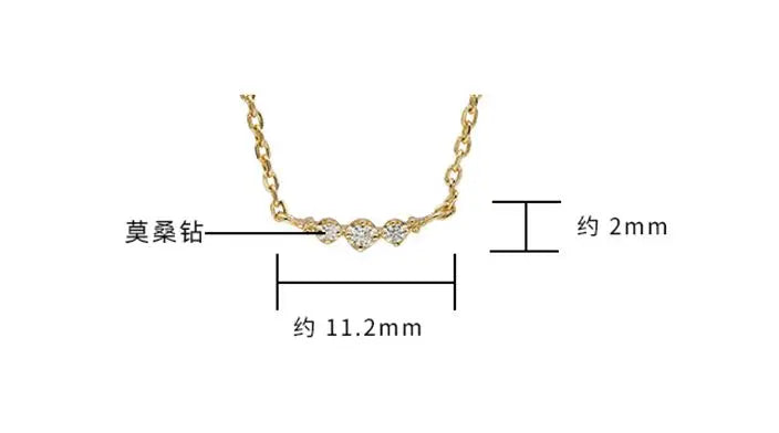 Emotional Factory 925 Sterling Silver 14K Gold Plated Gemstone Time Scarred Star Track Laughter Moissanite Necklace