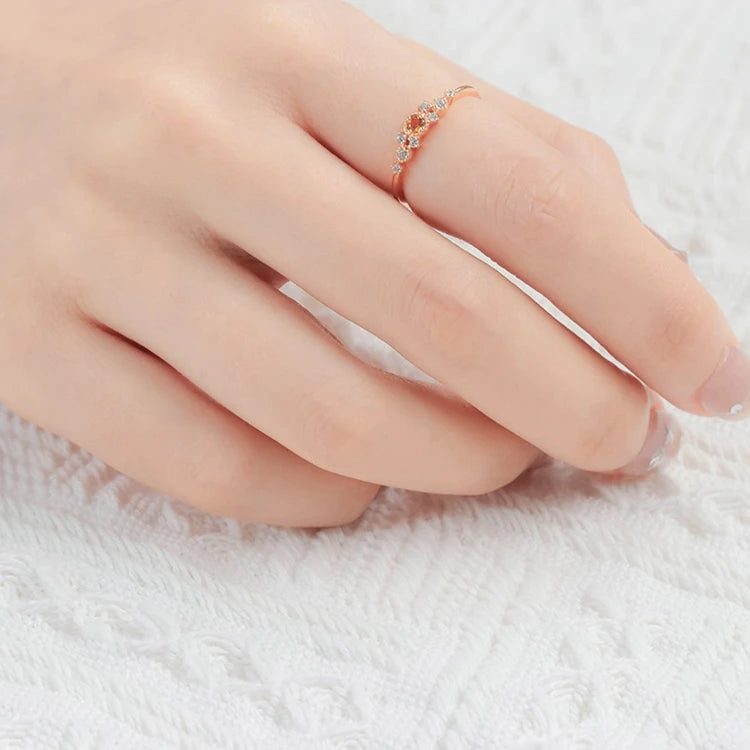 Emotional Factory 925 Sterling Silver 14K Gold Plated Gemstones Starry Night Star Zicon Natural Citrine Ring