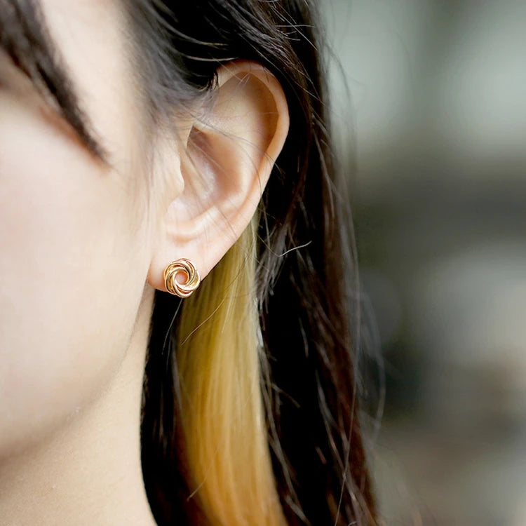 Emotional Factory 925 Sterling Silver 14K Gold Plated Line Combination Wispy Swirl Earrings