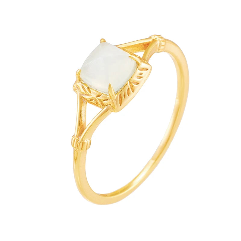 Anillo 925 Sterling Silver Gold Jewelry Gemstone Fine Rings Emerald Ruby Crystal Red Corundum Aquamarine Onyx Cordierite Ring