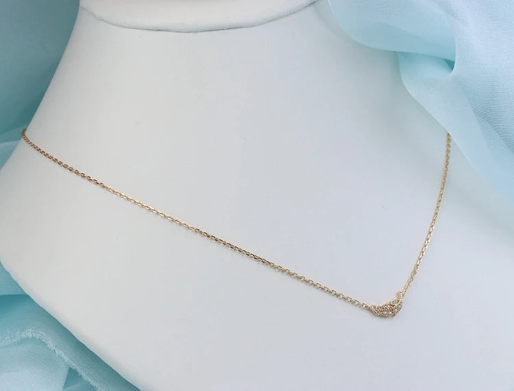 Emotional Factory 925 Sterling Silver Minority Leaf Pendant 14K Gold Plated Necklace