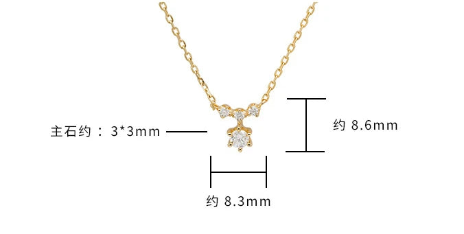 Emotional Factory 925 Sterling Silver 14K Gold Plated Gemstone Y Shaped Sample Round Stone Moissanite Chain Necklace