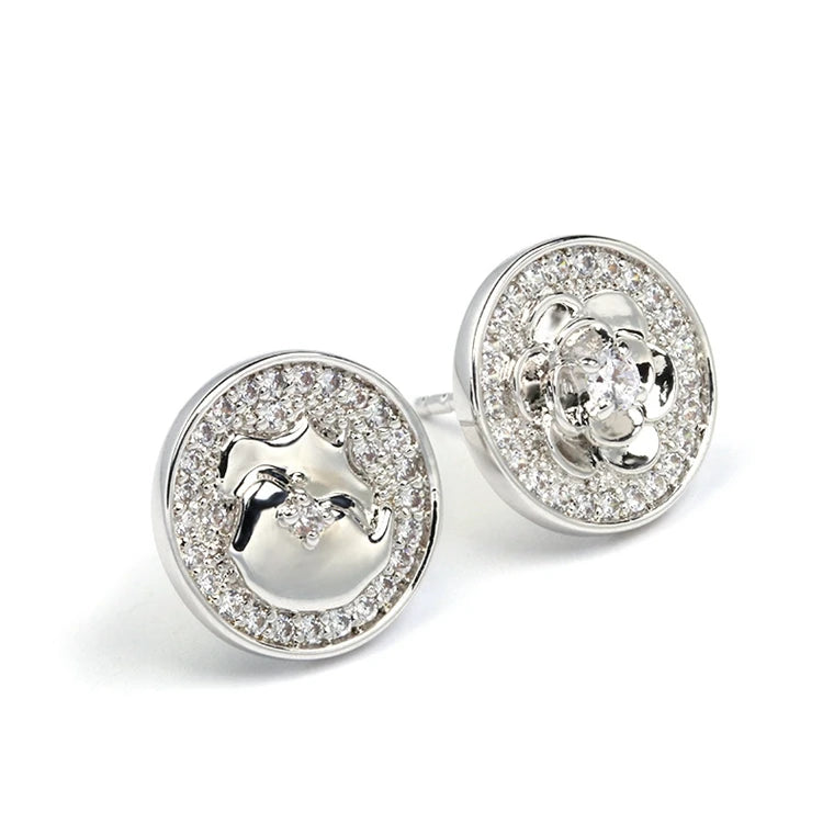 Emotional Factory 925 Sterling Silver 14K Gold Plated Retro Coin Earrings