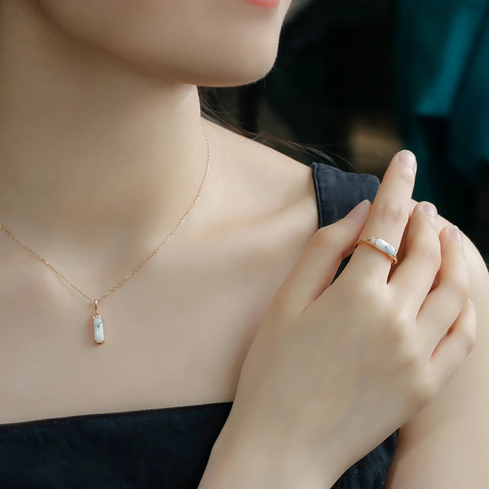 Gem Geometry Rectangular Baguette Opal Ring