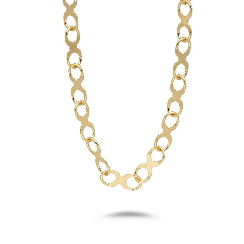 Emotional Factory 925 Sterling Silver 14K Gold Plated 8-Shaped Infinity Stacking Chain Necklace