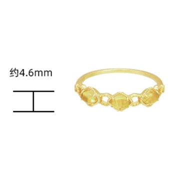 Gem Rhombus Hollow Natural Citrine Energy Ring