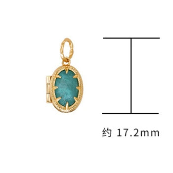 Emotional Factory 925 Sterling Silver 14K Gold Plated Gem Stone Gemstone Retro Layer Stone  Amazonite Labradorite Necklace