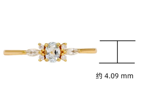 Fashion Water Drops Sky Blue Topaz Ring