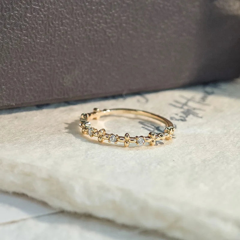 Emotional Factory 925 Sterling Silver 14K Gold Plated Gemstone Cz Zircon Flower Ring for Women Gift Wedding