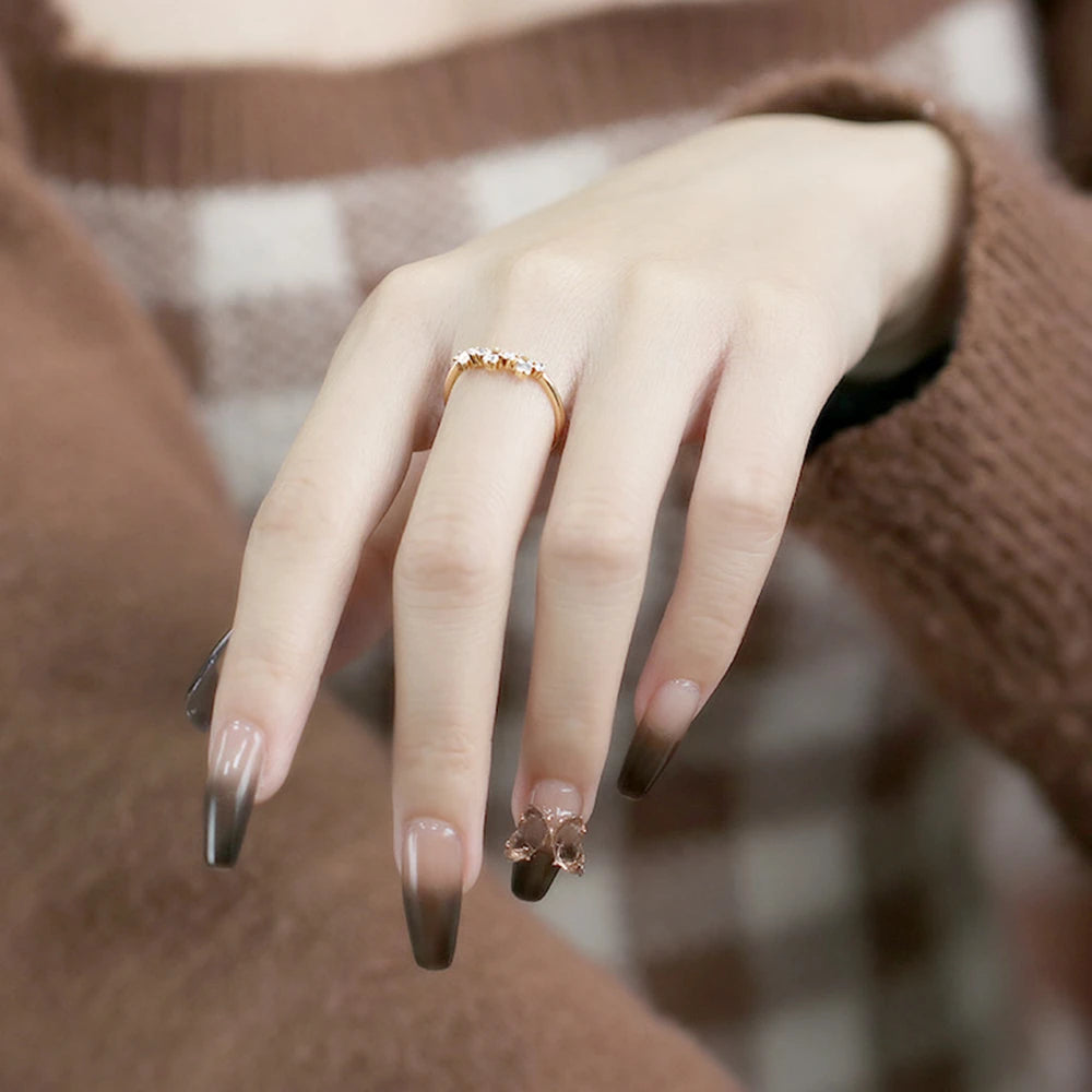 Custom Factory 925 Sterling Silver 14K Gold Plated Gem Gemstone Square White Topaz Stack Ring