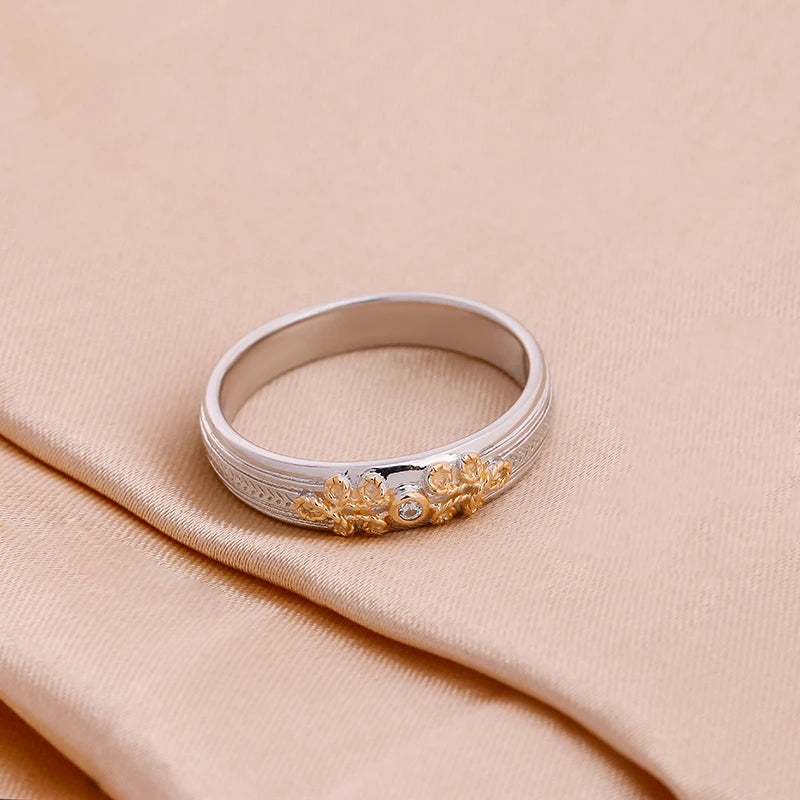 2024 New Arrival National Style Chinese Knot S925 Silver Two  Tones Gold Color Ring