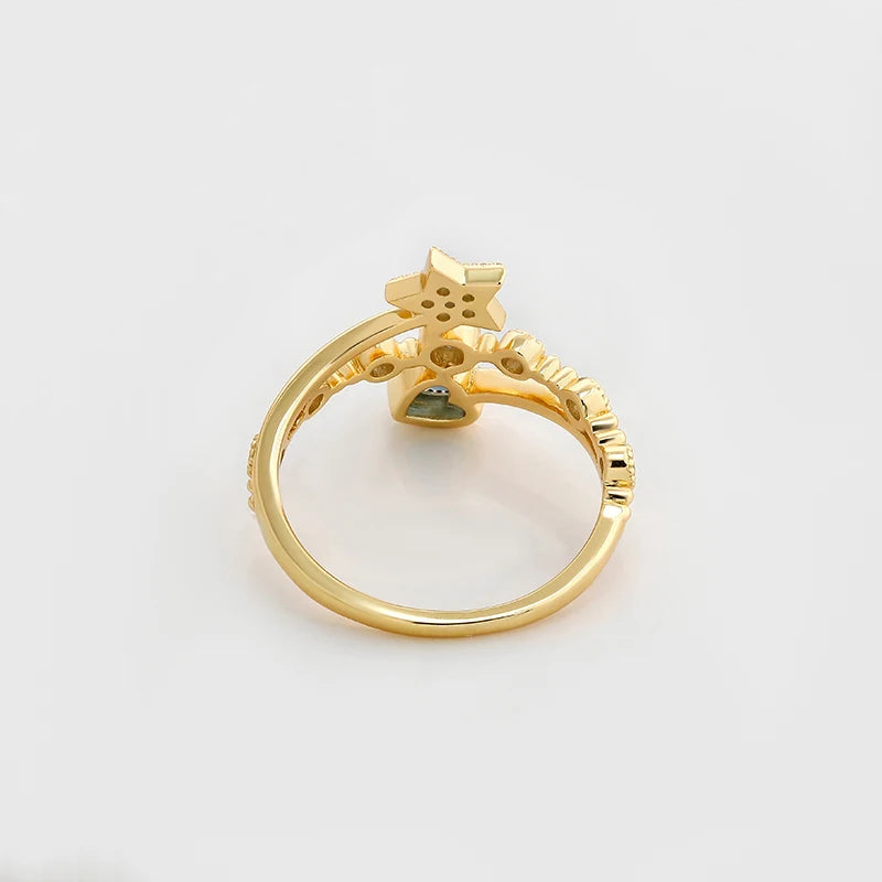 Dunli Jewelry Sweet Style 2024 Year Spring New Product S925 Silver Blue Topaz Ring