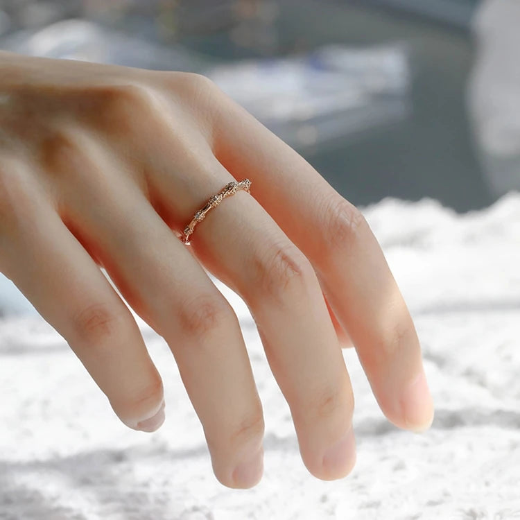 Emotional Factory 925 Sterling Silver 14K Gold Plated Bee Zircon Personalised Design Magices School Magic Wand Ring