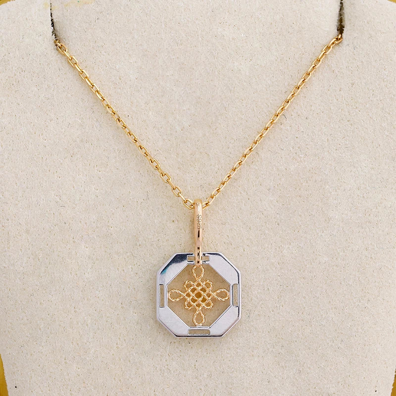 2024 New Arrival National Style Chinese Knot Element S925 Silver 2 Tones Gold Color Jewelry
