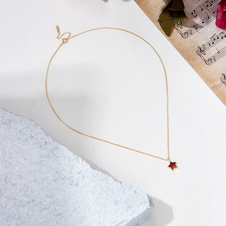Factory 925 Sterling Silver 14K Gold Plated Gemstone Star Custom Red Garnet Stone Sky Blue Topaz Labradorite Necklace