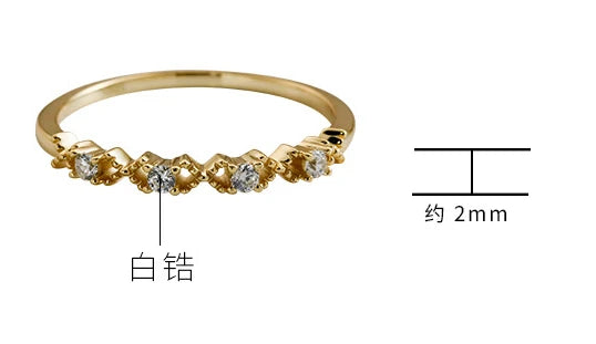 Emotional Factory 925 Sterling Silver 14K Gold Plated Gemstone Cz Zircon Hollow Lace and Zirconia Ring for Women