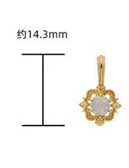 925 Sterling Silver 14K Gold Plated Gemstone Custom Gems Geometry Pendant Natural Pink Crystal Pendant