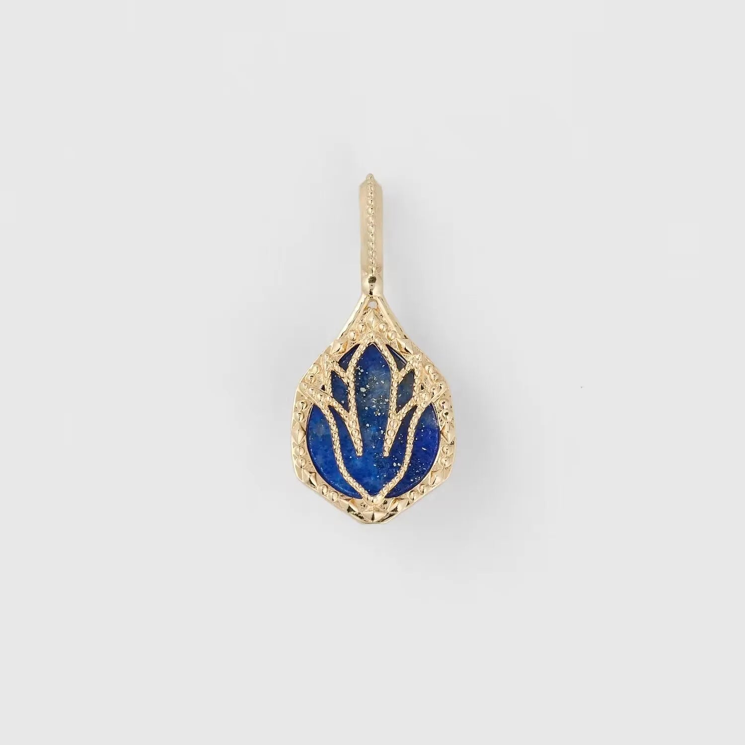 Exquisite Dual-Stone Pendant - Japanese Retro Elegance, S925 Silver 14K Gold Plated Necklace with White Crystal & Lapis Lazuli