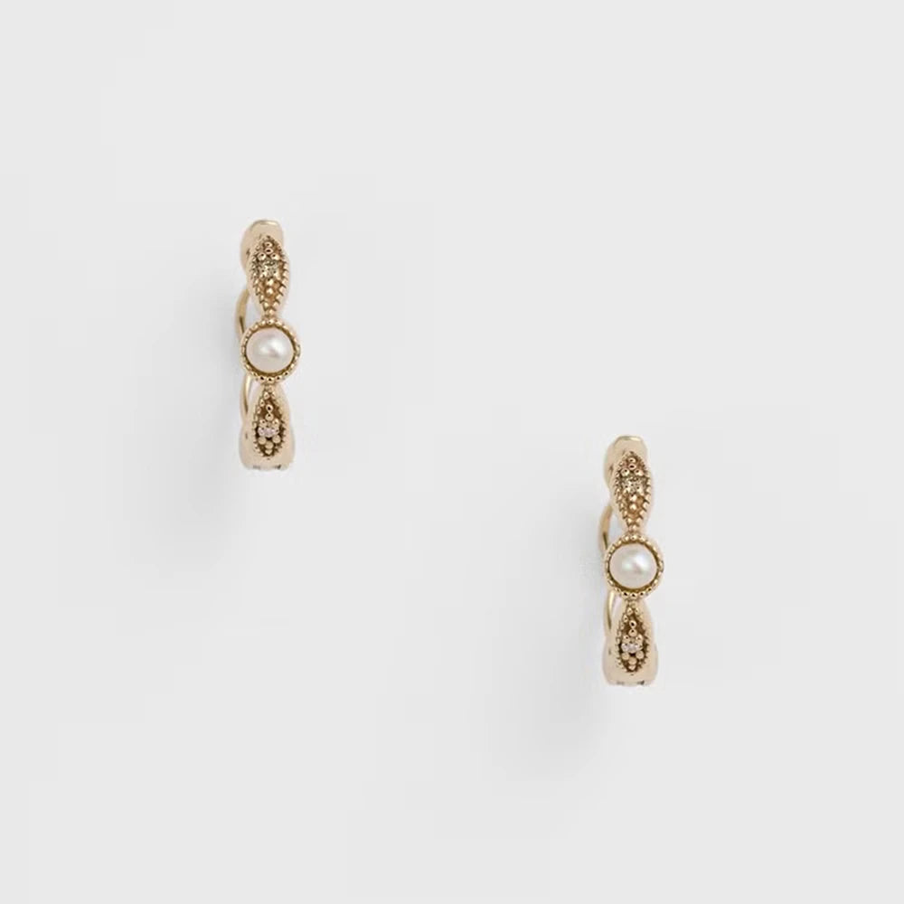 Emotional Factory 925 Sterling Silver 14K Gold Plated Gemstone Polka Dots Natural Freshwater Pearls Pearl Earrings