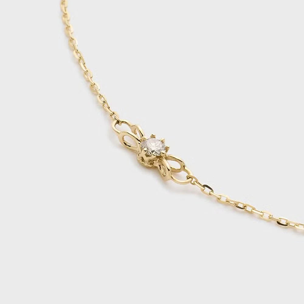 Emotional Pulseras De Mujer Factory 925 Sterling Silver 14K Gold Plated Gemstone Mini Compact Ribbon Moissanite Bracelet