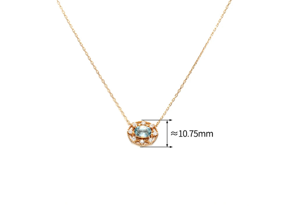 Emotional Factory 925 Sterling Silver 14K Gold Plated Gemstone Series Zircon Natural Citrine Sky Blue Topaz Hollow Necklace