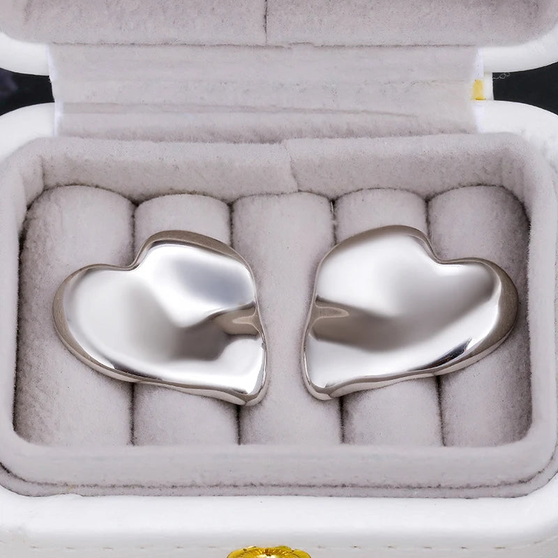 2023 Trendy S925 Sterling Silver Heart Earrings - Versatile Fashion, Factory Wholesale Jewelry