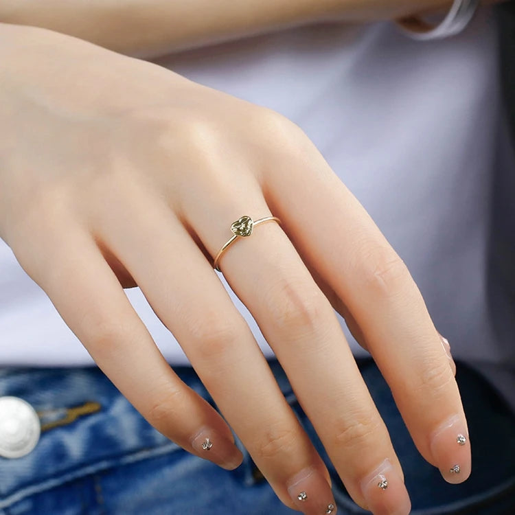Friendly Handshake Heart Three-Dimensional Ring Patterned Rings