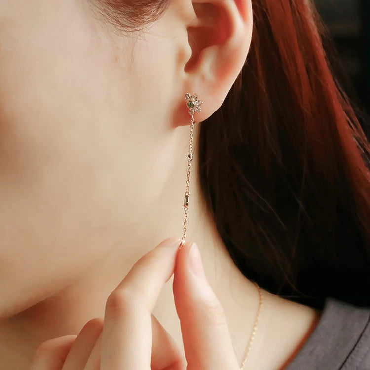 Emotional 925 Sterling Silver 14K Gold Plated Gem Stone Gemstone Retro  Cz Zircon Round White Shell Sky Blue Glass Earrings