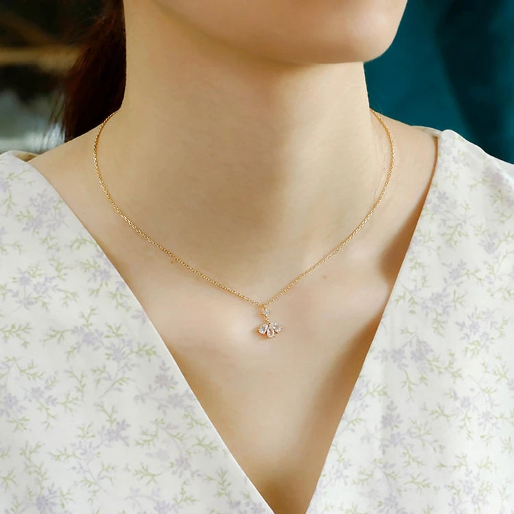 Emotional Factory 925 Sterling Silver 14K Gold Plated Gemstone Oval Natural Stone Ammolite Necklace