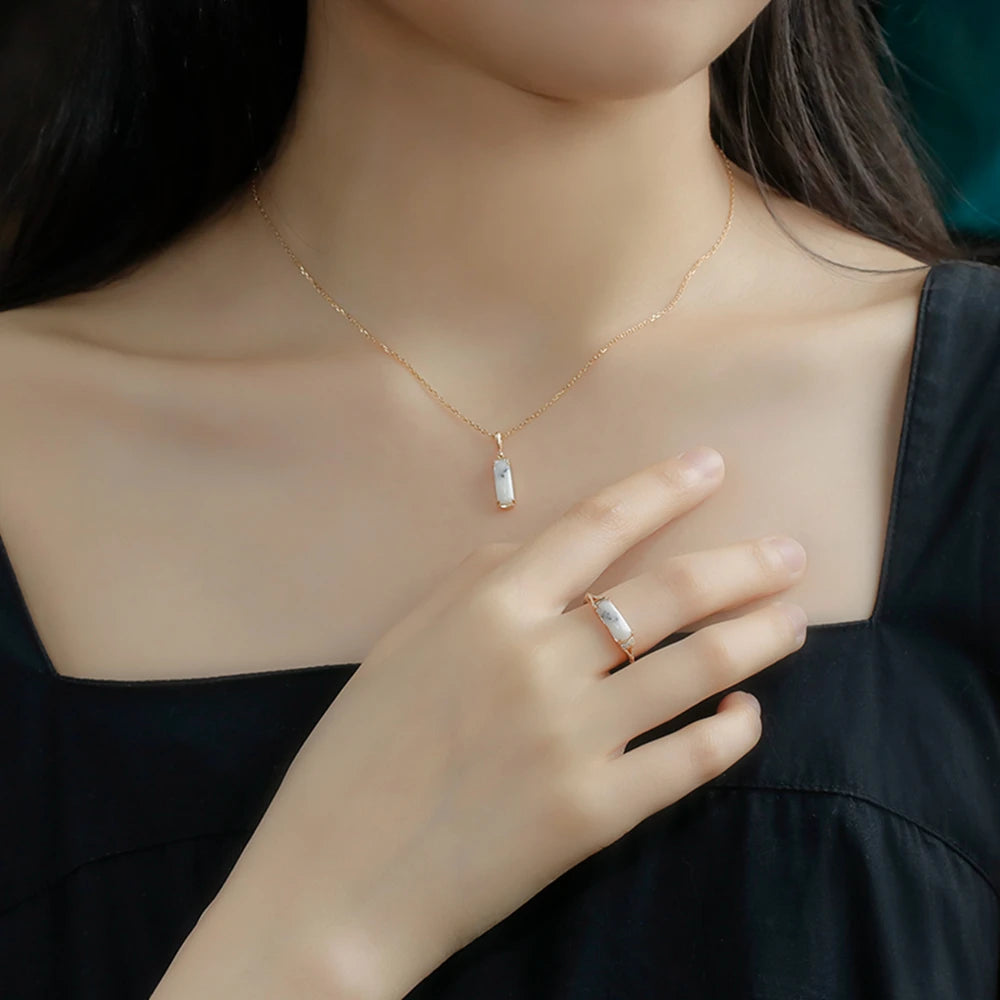 Gem Geometry Rectangular Baguette Opal Ring