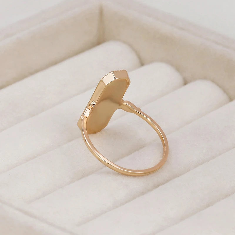 Dunli Jewelry Manufacturer Wholesale Retro Design S925 Silver Plated 14K Gold Pearl Carved  Ring