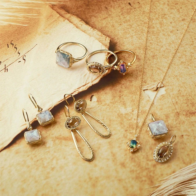 Emotional Factory 925 Sterling Silver 14K Gold Plated Gemstone Natural Citrine Drop Pendant Earrings